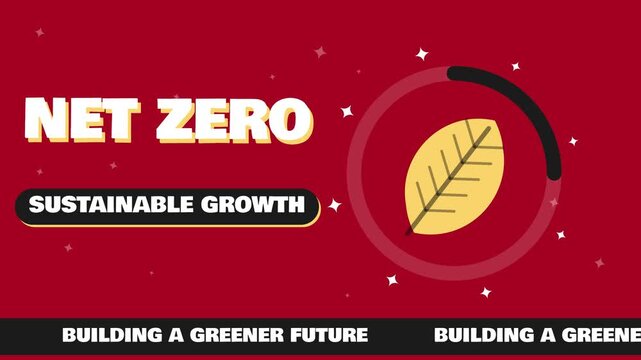 ESG sustainability net zero green growth leaf animated background loop
