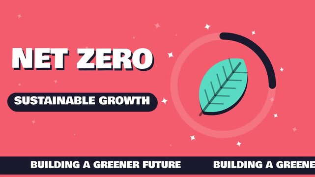 ESG sustainability net zero green growth leaf animated background loop
