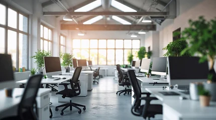 Empty corporate workplace background © eugenepartyzan