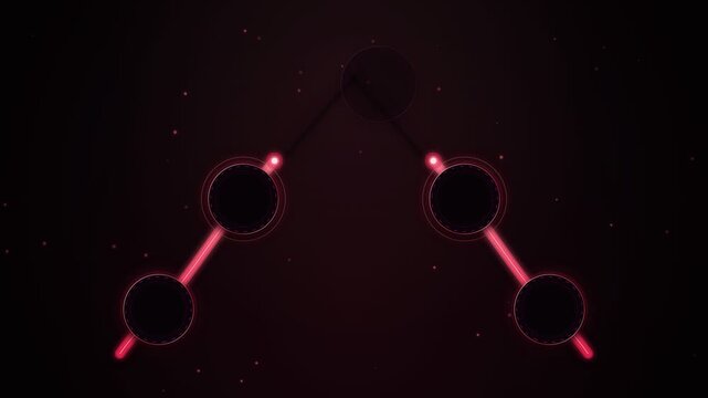 Animated glowing pyramid hierarchy diagram with ascending nodes