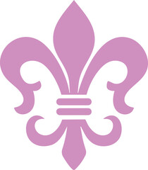 Elegant pink fleur de lis design isolated on a clean white background © MDBELLAL