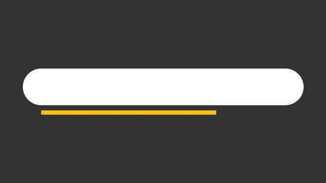 Rounded white pill lower third stretching out with a yellow underline