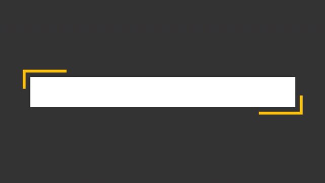White lower third bar framed by two yellow corner lines