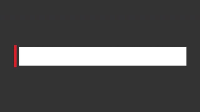 White lower third name bar with a red vertical tick mark sliding into place