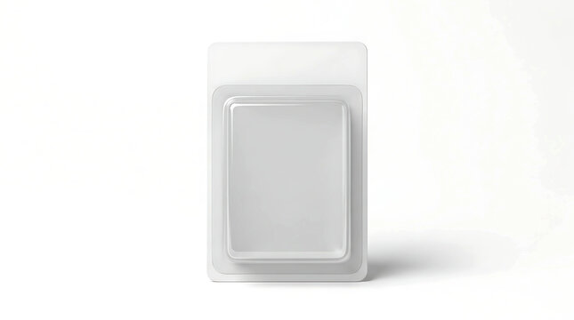 Blank clear plastic blister pack packaging on white background