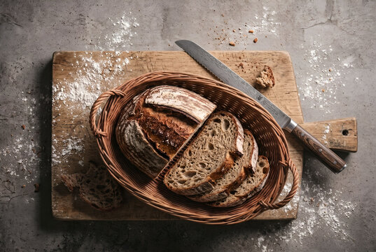 Homemade sourdough sliced