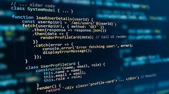 Software Programming Code on Computer Screen