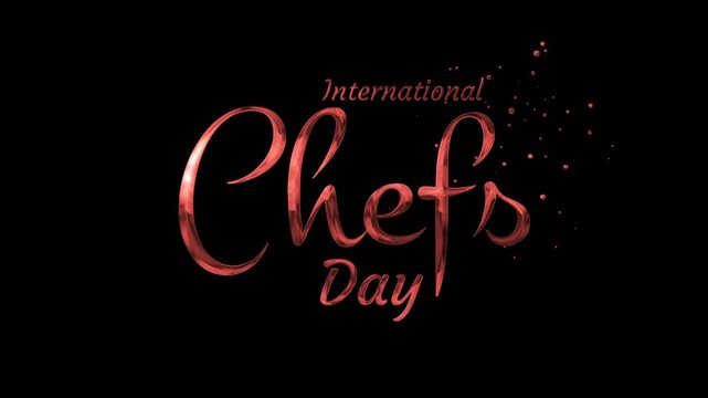 Celebrate international chefs day with typography honoring culinary professionals suitable for restaurant promotions, food festivals, social media, and greeting designs.