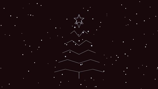 Sparkling christmas tree forms from stardust against a dark starry backdrop evergreen fir spruce holiday festive