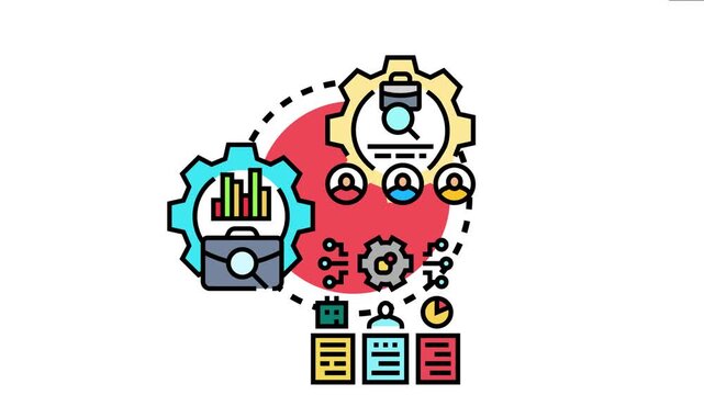 Organizational information management system conceptualizing business data analysis. Developing effective strategy. Communicating important resources