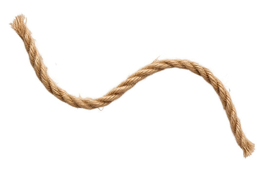 Natural Jute Twine String Curled and Twisted Isolated on Black Background, Rustic Material for Crafts, Packaging, and DIY Projects