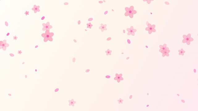 Soft Pink Cherry Blossom Petals Falling Down On A Pale Light Creamy Background Motion Graphics Looping Video Animation Of Sakura Flowers Floating Gently In A Serene Spring Floral Atmosphere Backdrop