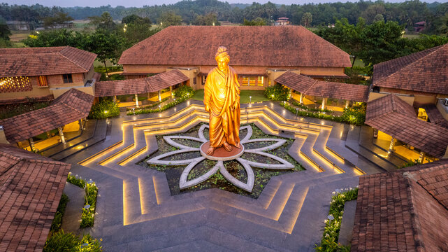 Vivekananda Statue SHRF Yoga Bana Wellness and Yoga Retreat in India 