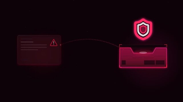 Phishing Email Reporting Animation to Secure Inbox with Shield Icon
