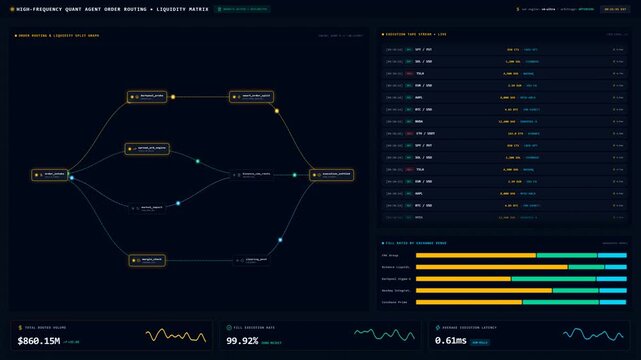 Quant Trading Order Routing and Liquidity Matrix Dashboard