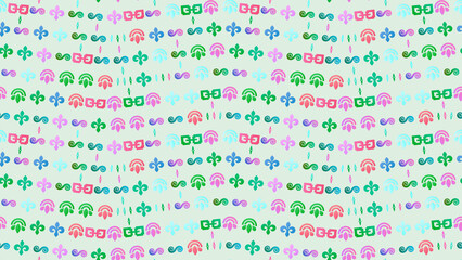Seamless pattern of fleur de lis and abstract motifs © nathan