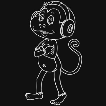 Headphone-Wearing Monkey Graphic