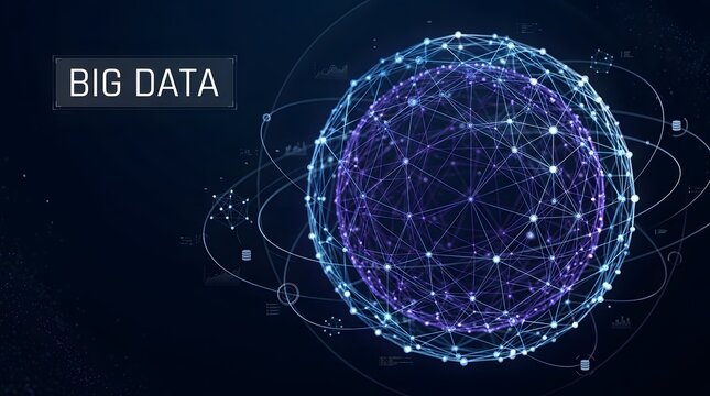 Abstract digital globe representing big data and network connections