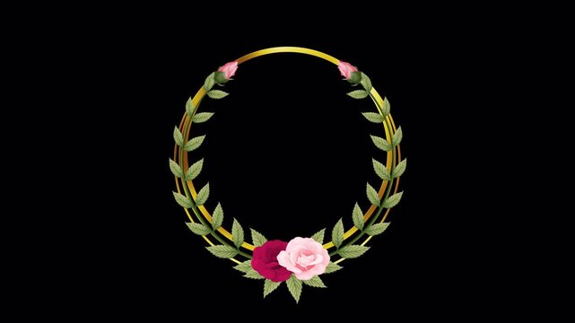 Golden ring frames delicate green leaves