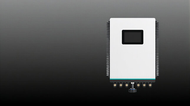 Three phase string inverter with white powder coated aluminium housing and graphite cooling fins