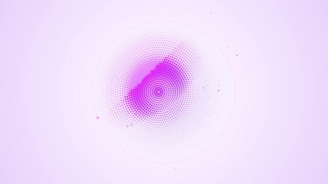 Abstract purple halftone pulse background, dynamic radial dot pattern motion minimalist digital wave animation for modern presentations