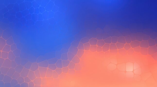 Abstract Geometric Pattern with Interlocking Shapes in Vivid Blue and Orange Gradient, Softly Blurred Edges, Dynamic Color Transition, Capturing Modern Artistic Expression and Vibrancy