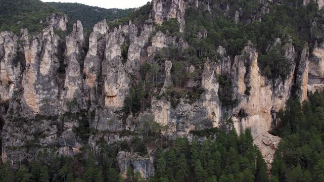 Aerial View of Rugged Rock Formations in Beceite Teruel Spain
