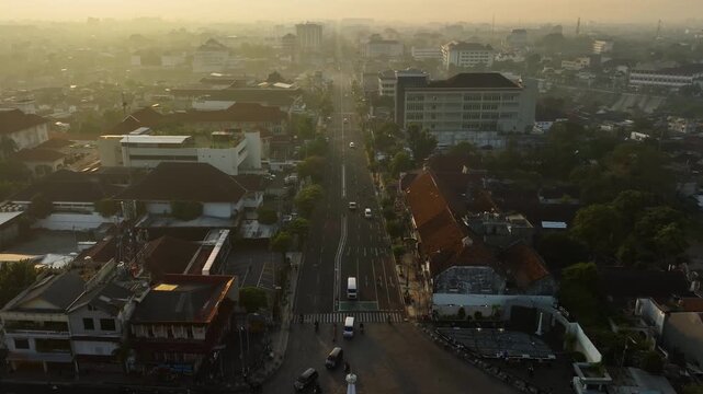 Tugu Yogyakarta Monument, Morning Aerial View, Indonesia