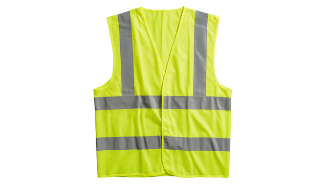High visibility safety vest isolated on transparent background