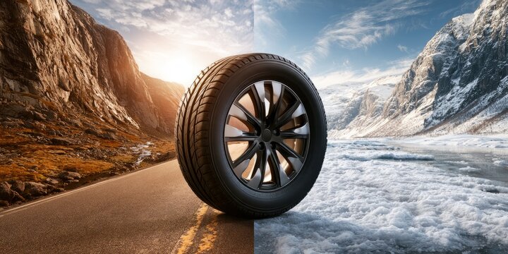 All Season Wheel Across Dry and Frozen Mountain Roads