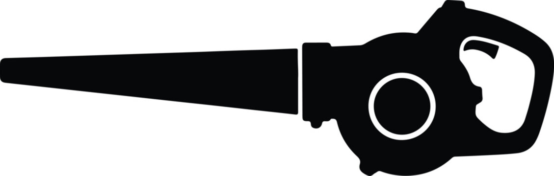 Black silhouette icon of a garden leaf blower for landscape maintenance
