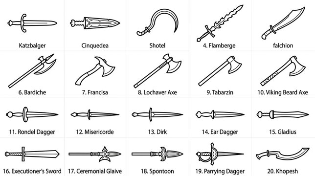 Historical Weapon Collection Isolated
