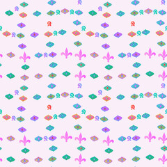 Seamless pattern with fleur de lis and stylized motifs © laura