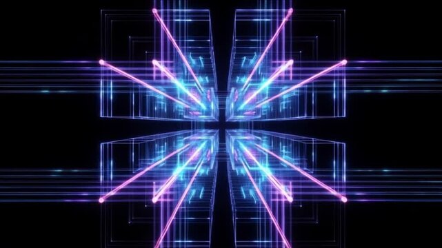 光の量子神経ネットワークとデータハブが点火するサイバー空間背景