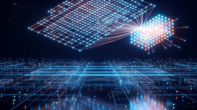 光の量子神経ネットワークとデータハブが点火するサイバー空間背景