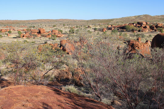 countryside around devils marbles in central australia