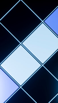 Blue glowing square tile grid pattern in digital abstract design