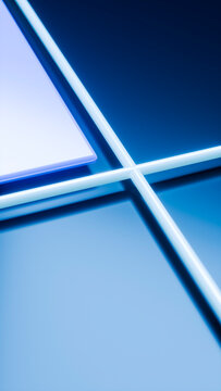 Abstract glowing blue and white intersecting lines digital art