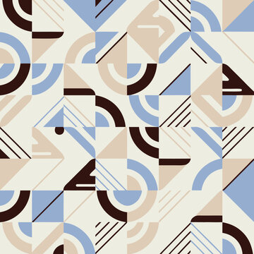 Modern Abstract Bauhaus Vector Pattern Tile