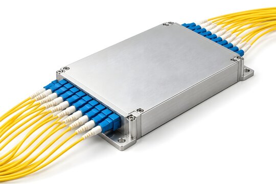 High Density Fiber Optic Communication Module Isolated on White Background