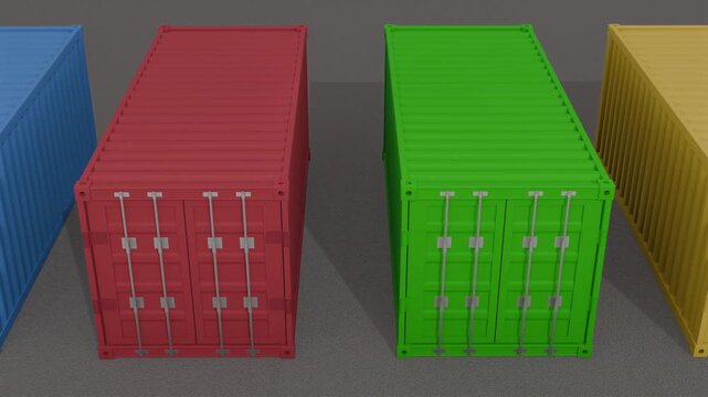 Animation of shipping 3D container. Transportation, shipping, import, export. Full HD. 4K