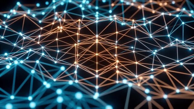 サイバースペースの量子神経網データハブに極限接近するCG背景動画