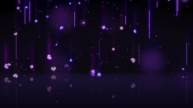 Glowing stars fall on the ground and bounce animation. (loop)