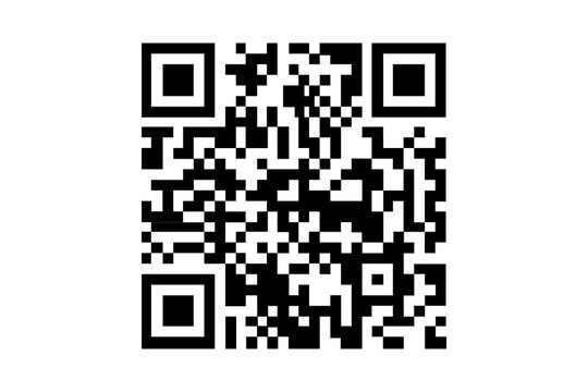 Black and White QR Code, Digital Scanning and Quick Response Barcode Symbol