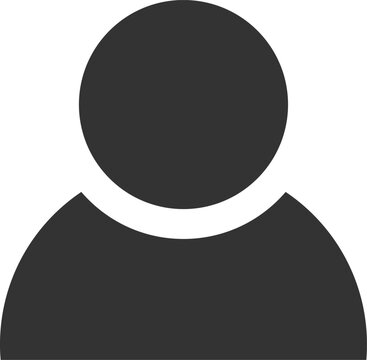 dark gray user profile silhouette icon with circular head and rounded shoulders