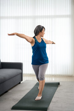 Fitness workout at home. woman workout in living room