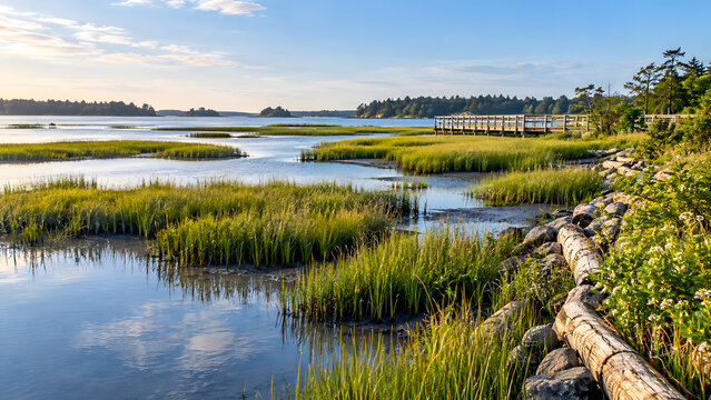 Restored coastal wetland protecting a vulnerable shoreline