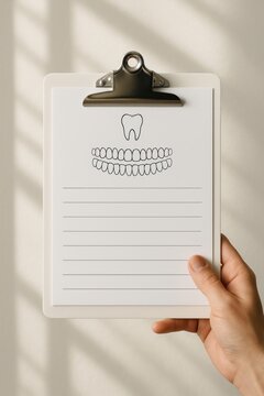 Dental diagram on clipboard
