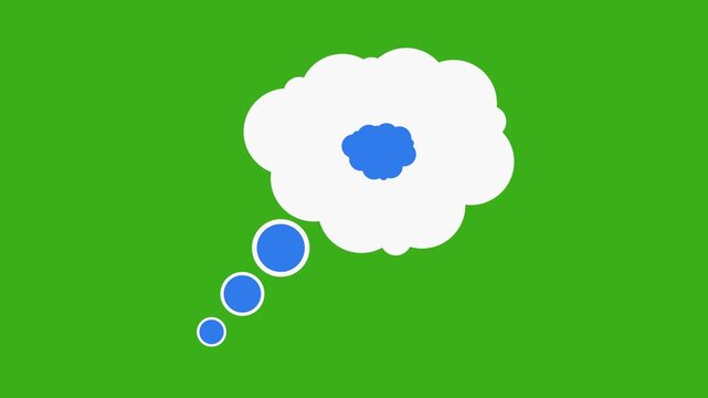 A speech bubble on a green screen background. 4K