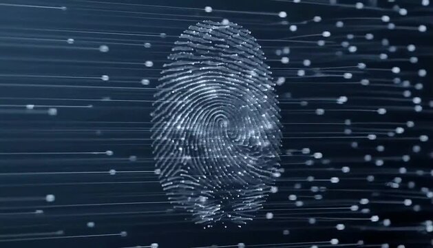 Digital Fingerprinting for Copyright Protection and Content Ownership fingerprint on blue background